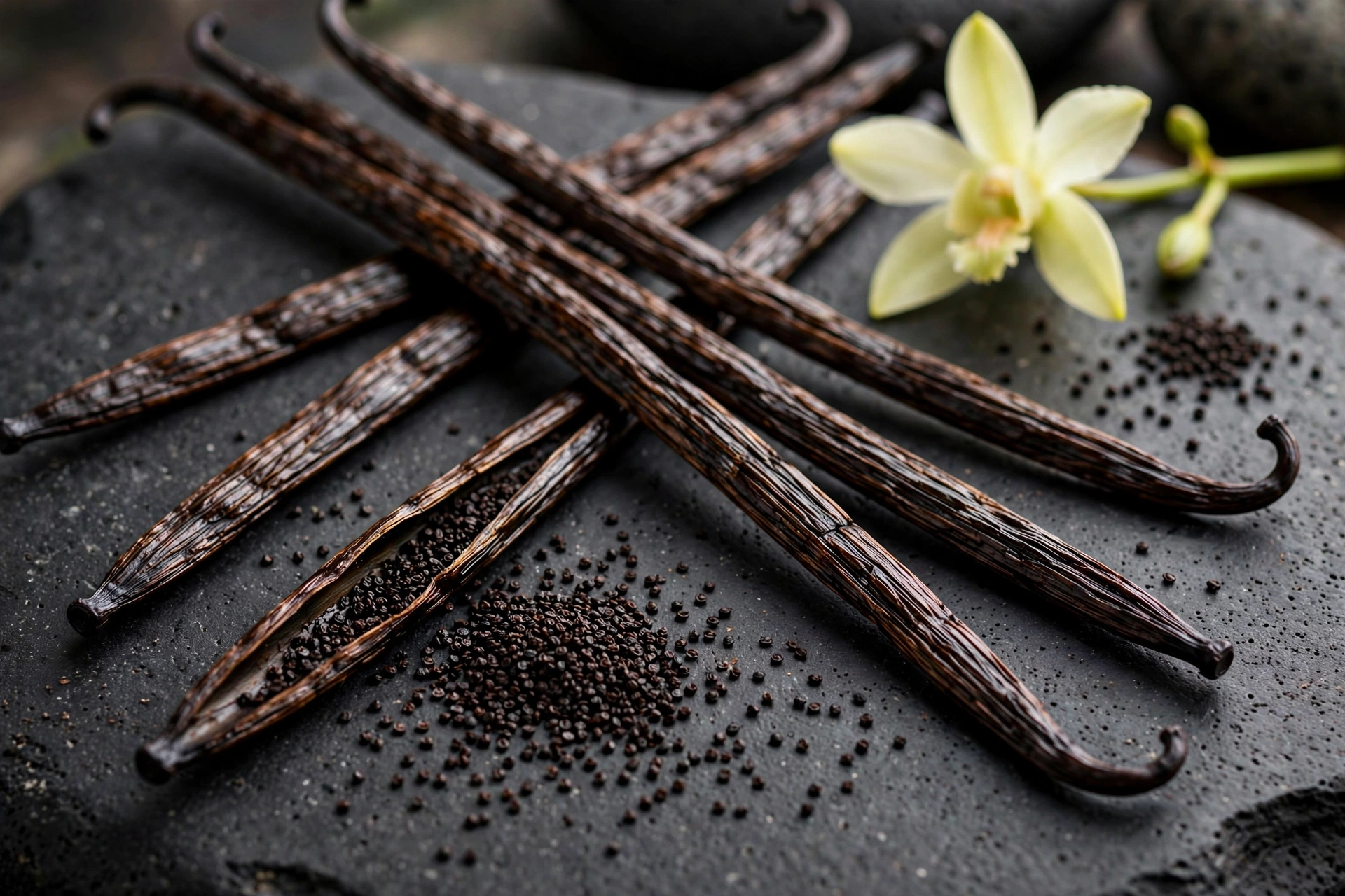 Rich Dark Vanilla Beans Texture